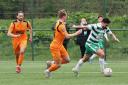 Louis Robles in action for TNS against Caernarfon Town. Picture by Brian Jones.