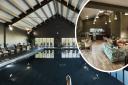 The impressive indoor swimming pool and reception area at the new Love2Stay Mid Wales resort, Caersws.