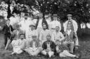 Montgomery CC in the 1890s. Alf Eaton is sitting on the bench on the right hand side.