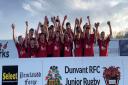 Newtown players celebrate in Dunvant.
