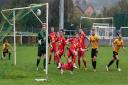 Action from Llanidloes Town's JD Welsh Cup win over Builth Wells.
