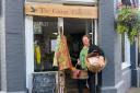 Nic Luxton outside The Corner Collective, one of Builth's newest shops