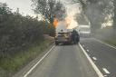 Van fire on the A458.