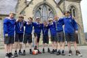 History-making St Michael's CiW Primary School football team members Sion,  Edwin, Thomas, Thomas, Tom, Jake, Tommy and Bobby.