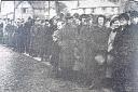 Llanidloes School Open Day queues in 1953.