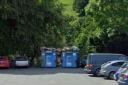 The bins in the car park in Llanidloes.