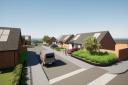 Concept art of the housing development scheme in on the site of the former Gungrog Church in Wales Nursery and Infant School, Welshpool.