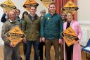 Liberal Democrats celebrate their win in the Talybont-on-Usk by-election. Winning candidate Raiff Devlin is second right, beside Wales Lib Dem leader Jane Dodds MS.