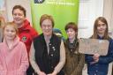Joyce Watson MS with Dan Hodgkiss, Project Officer for the Stand for Nature Wales Montgomeryshire project, Montgomeryshire Wildlife Trust, with young conservation volunteers