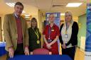 Philip Dunne MP with Save Our Beds campaign chair Jenny Sargent, ShropCom's director of nursing and workforce Clair HObbs and ShropCom's director of operations and Allied Health Professionals chief Claire Horsfield.