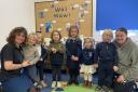 Pre-school Leader Libby Williams (left) and Pre-school Assistant Pollie Owen (Right) with pupils from Owlets.