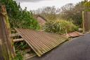 Strong winds can cause severe damage to fences.