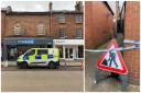 Police cordoned off an alleyway outside the former County Times office in Welshpool.