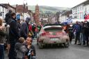Thousands of people gathered for the Wales Rally GB stage in Newtown in October 2018.