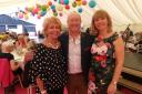 Jenni Pearce with John and Camilla Hughes at a charity fashion show and ladies luncheon in Maesbrook