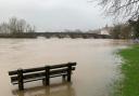 The River Wye in Builth during flood