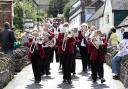 2012 Clun Carnival and Show.

Pic is. The Knighton Silver Band leads carnival possession to the town square.

RD208_2012-7