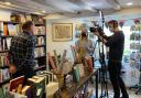 Filming at Montgomery Bookshop.