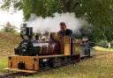 A little boy enjoys a ride on a steam locomotive near Newtown playpark. Picture by Anwen Parry/County Times