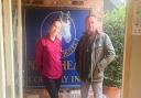 Martha Humphreys of the Nags Head Inn, Garthmyl, with TV presenter Richard Hammond last week (Pic: The Nags Head Inn, Garthmyl)