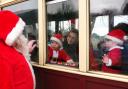 Children meetin Father Christmas on the Welsh Highland Railway