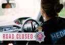 Dyfed-Powys Police have closed a road near Presteigne after a crash