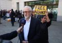 Former Labour party leader Jeremy Corbyn speaks to the media outside Westminster Magistrates' Court in London, during the extradition hearing of Wikileaks founder Julian Assange. Picture date: Wednesday April 20, 2022. PA Photo. Assange, is wanted in