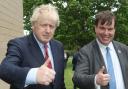 Prime Minister Boris Johnson with Craig WIlliams. Pic: Phil Blagg.