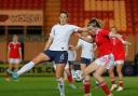 Carrie Jones in action for Wales against France. Picture by Kunjan Malde/FAW.