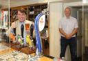 Craig Williams MP is looking for nominations for the best pub and the best shop in Montgomeryshire.
Pictured is Craig Williams MP for Montgomeryshire pulling a pint at  the Royal Oak Hotel in Welshpool with General Manager Chris Birdsell-Jones