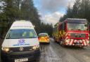 Police, Mountain Rescue, and Fire service cars all at the scene of the incident