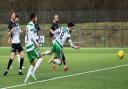 Action from TNS' victory over Haverfordwest County. Picture by Brian Jones.