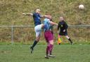 Action from Llanfair United's clash with Llangollen Town. Picture by Ian Francis.
