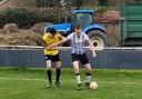 Action from Welshpool Town's clash against Llanuwchllyn. Picture by Charlie Burnside.