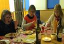 Dolau WI members enjoying their Italian evening