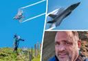 A photographer's hat was blown off by low-flying jets in the Mach Loop.