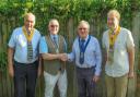 Pictured (l-r) is junior vice president Hugh Garner, president Ciaran O’Connell, outgoing president Baden Powell and vice president Robert Evans.
