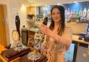 Leeanne Rogers pulls a pint of popular Butty Bach at The Sarn Inn
