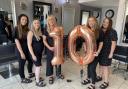 Gabi Wheatley, Keeta Jones, Kate Cleaver, Jade Jones and Kate Jones celebrated 10 years of Kate's Hair Studio this September