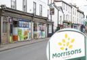 The former Ashby's / Nisa shop in Kington's High Street, and a Morrisons sign