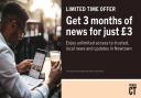 Get full access to the County Times for three months for just £3