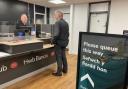The counter at Welshpool Banking Hub.