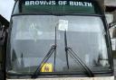 The Browns of Builth bus is believed to be the vehicle damaged by a brick, which prompted police action and which we reported on in July 2020.