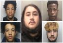 Kalvin Riley (centre), Frank Keli (top right), Akeel Whistance (bottom right), Kyran Lee Hill (bottom left) and Teejay Marks (top left) were jailed.