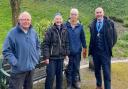 Llanidloes' Millennium Garden volunteers with High Sheriff of Powys Reg Cawthorne.