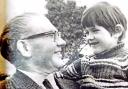 Welshpool postman William Smith with seven year old Neil Pritchard who he saved from drowning in 1974.
