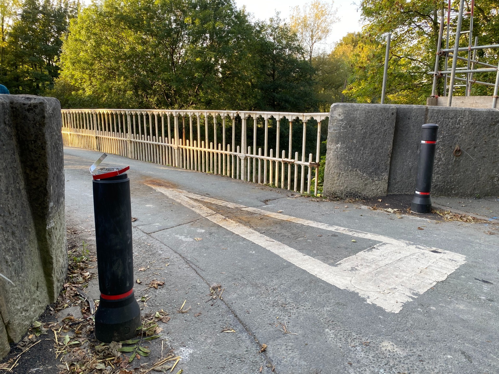 The new Llandinam Bridge bollards. Picture by Anwen Parry/County Times