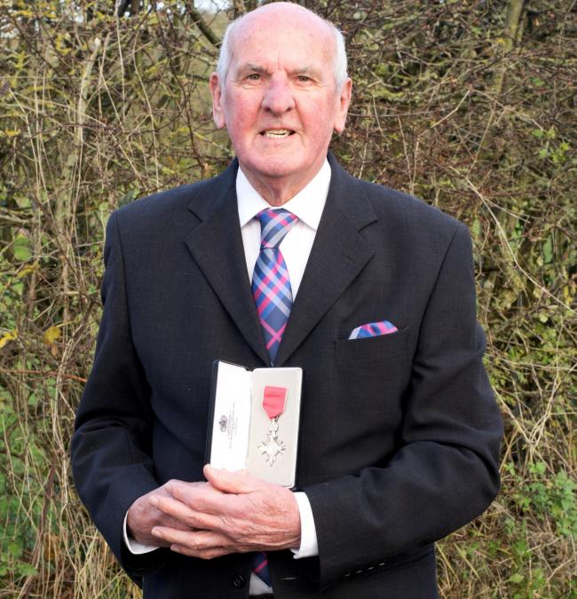 Bill Higginson received his MBE at Windsor Castle in November