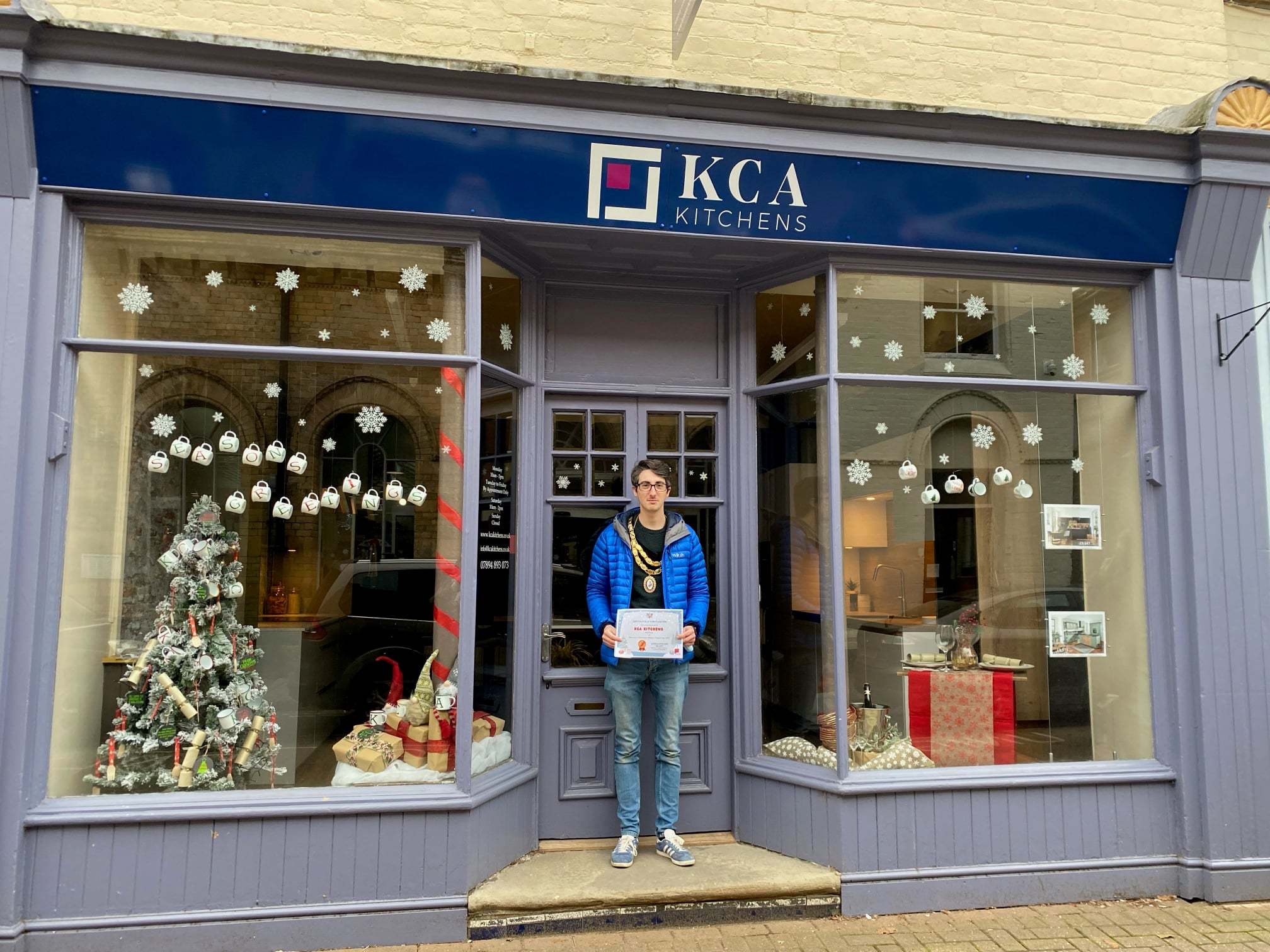 KCA Kitchens won third place in the Newtown Christmas Window Display competition 2021