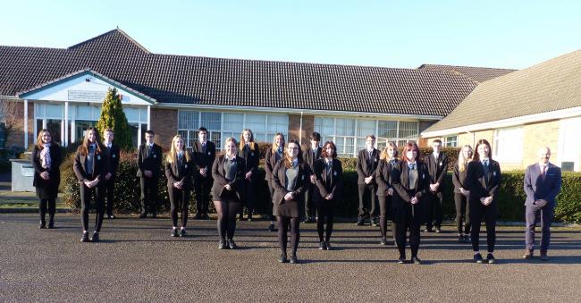 Welshpool High School's successful GCSE maths pupils.